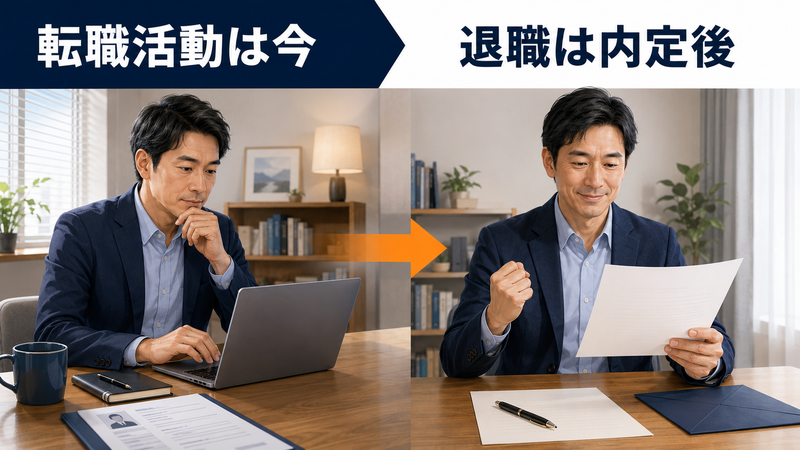 40代は情報収集を早めに始め退職は内定後に判断する