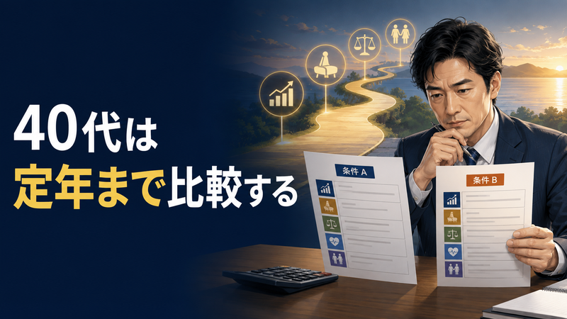 40代が転職先を年収や定年制度まで含めて比較する場面