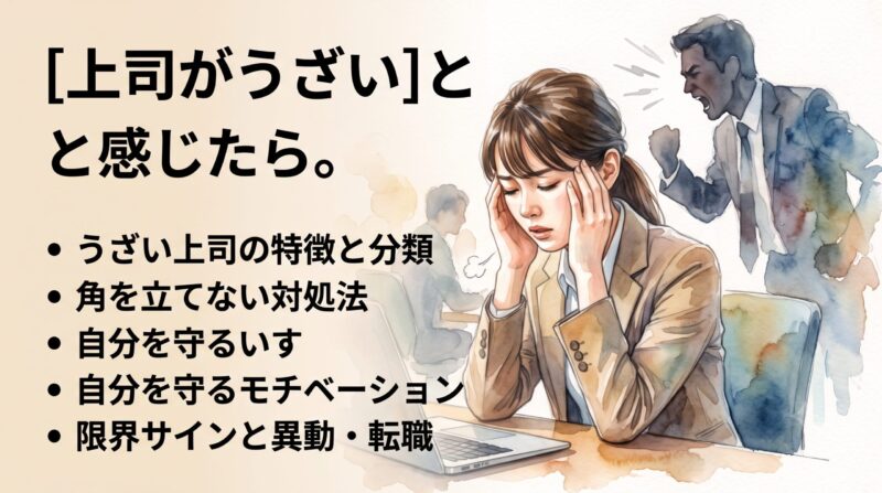 上司がうざい!タイプ別対処法と限界サインで自分を守る攻略術