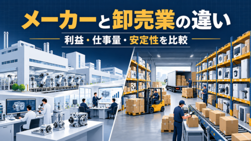 メーカーと卸売業の違いとは?利益率・仕事量・安定性を比較