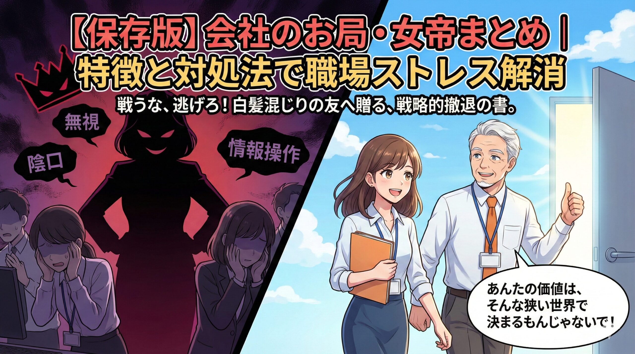 【保存版】会社のお局・女帝まとめ｜特徴と対処法で職場ストレス解消