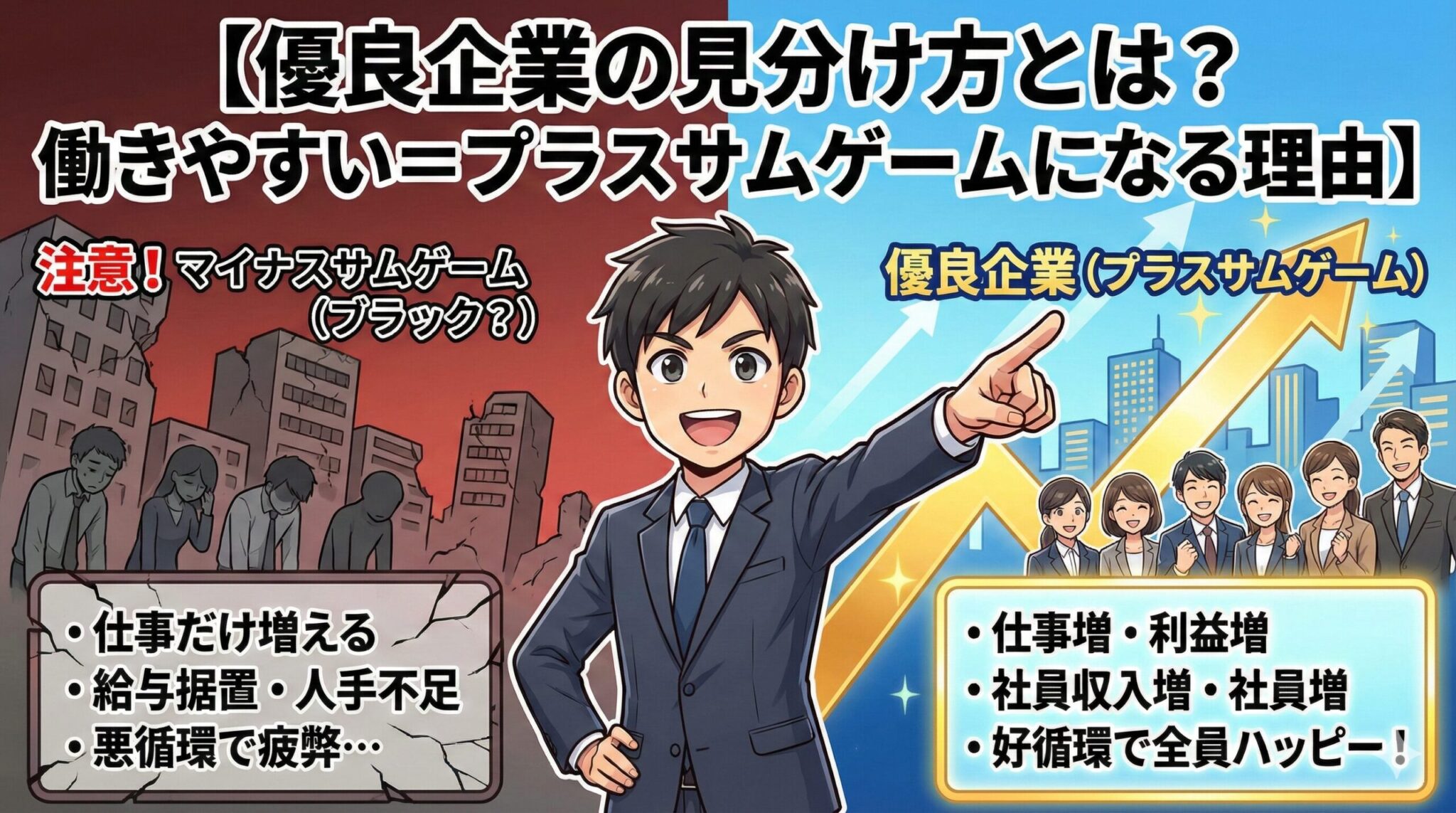 優良企業の見分け方とは？働きやすい＝プラスサムゲームになる理由