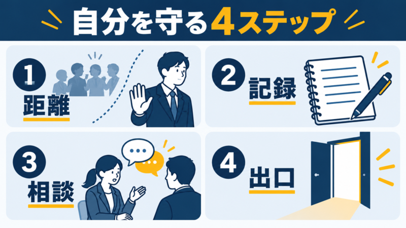職場の女帝から自分を守る距離・記録・相談・出口の4ステップ