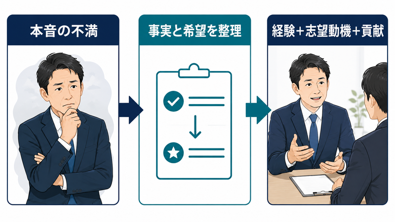40代の本音の転職理由を面接向けに整理する流れ