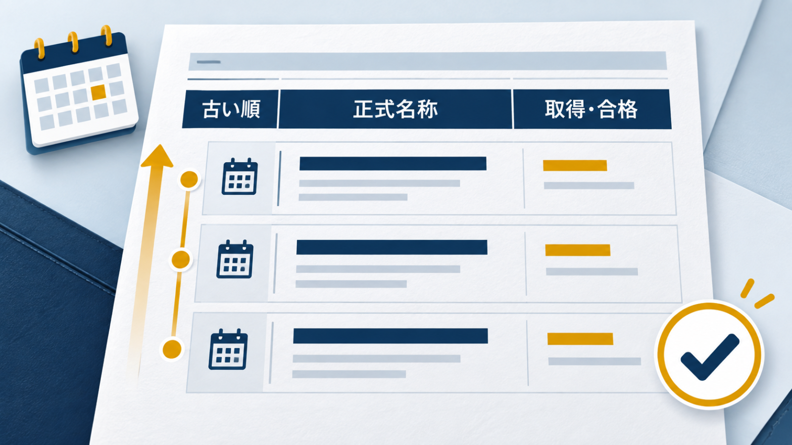 履歴書の資格欄に古い順で正式名称を書く方法