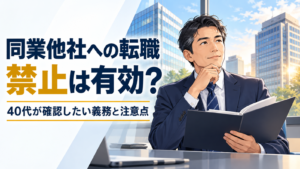 同業他社への転職禁止と確認すべき義務について考える40代の日本人会社員