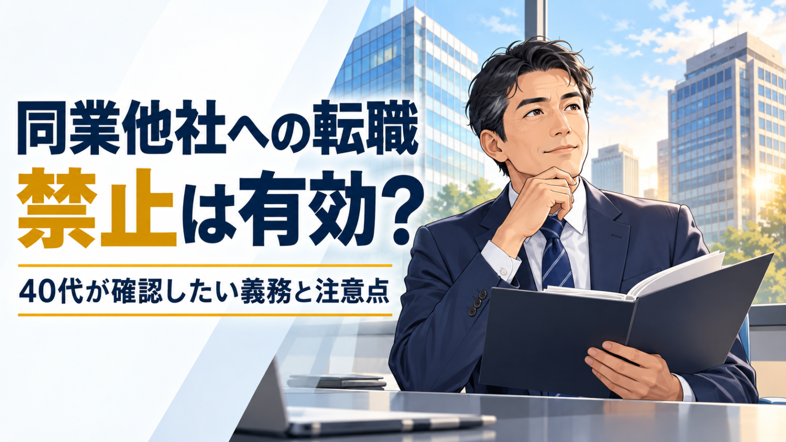同業他社への転職禁止と確認すべき義務について考える40代の日本人会社員
