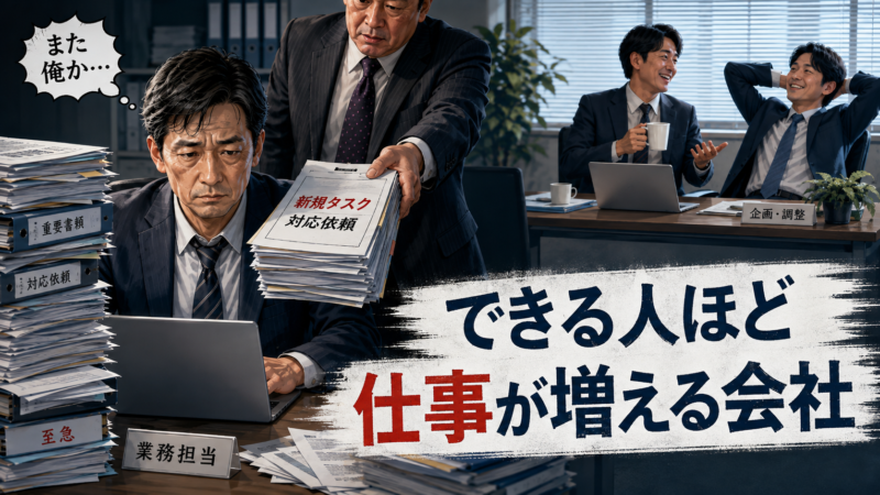 真面目な人ほど仕事を押し付けられる会社のイメージ
