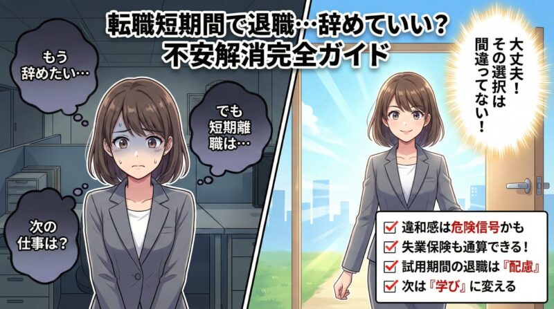 転職して短期間で退職…辞めてもいい？不安をほどく完全ガイド