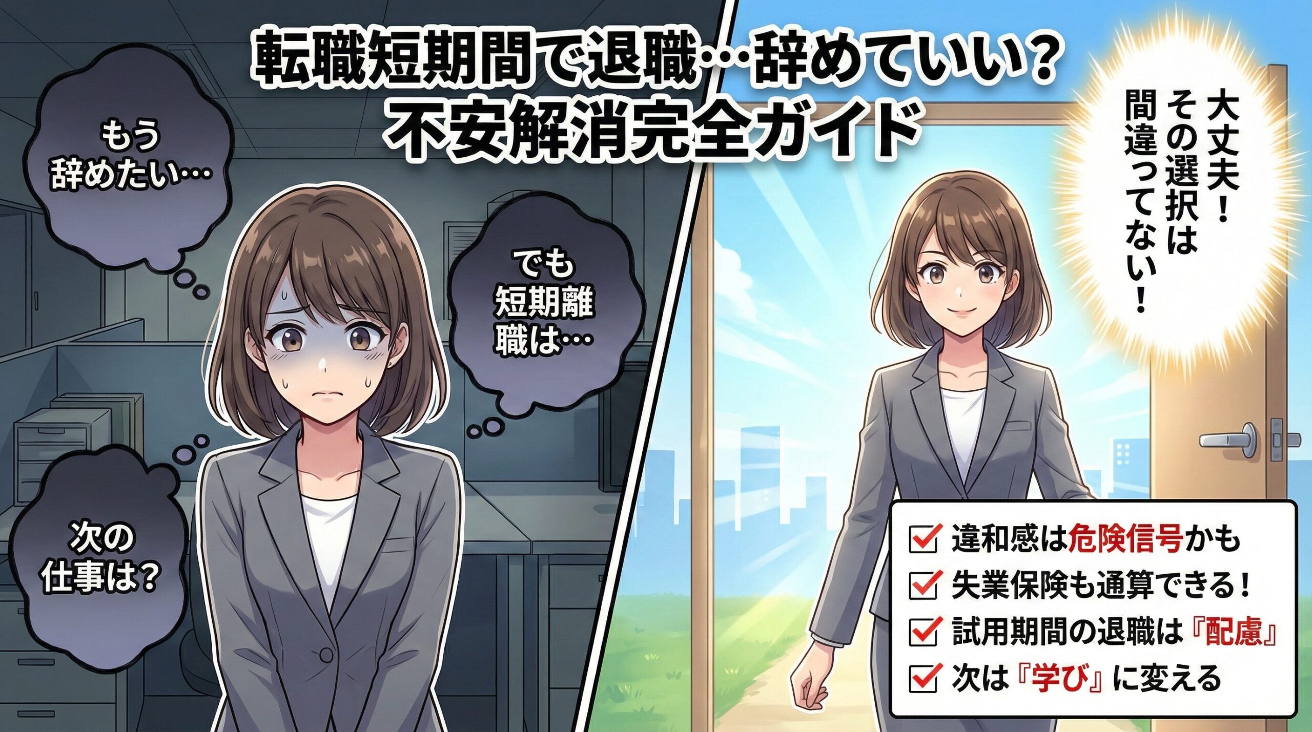 転職して短期間で退職…辞めてもいい？不安をほどく完全ガイド