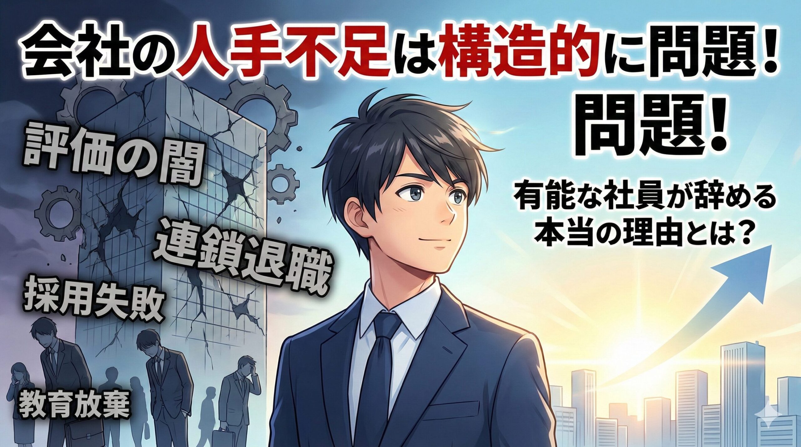 会社の人手不足は構造的に問題！有能な社員が辞める理由