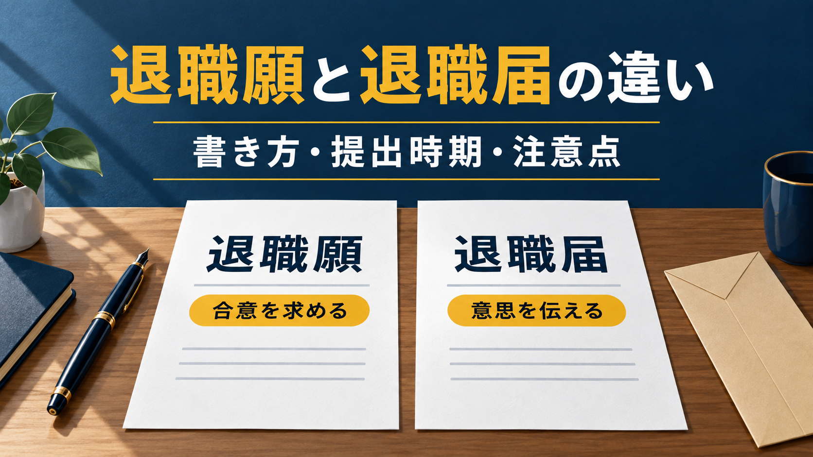 退職願と退職届の違いと、書き方・提出時期・注意点