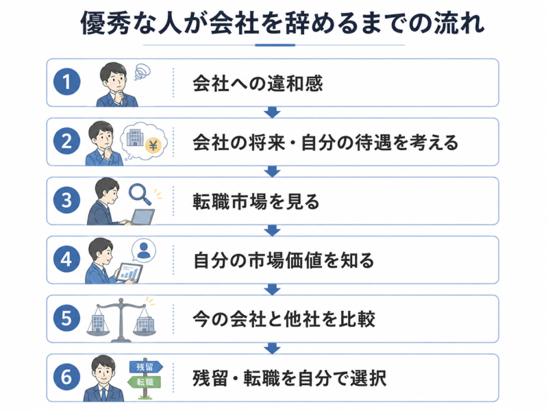 会社に残る理由が選択か依存かを比較したイメージ