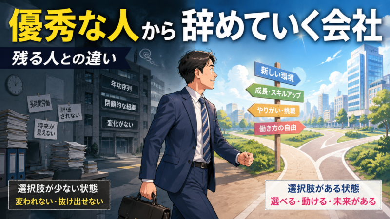 優秀な人から辞めていく会社の特徴｜残る人との違い